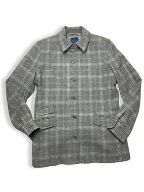 Faconnable Gray Plaid Jacket Button-Up Blazer Size S